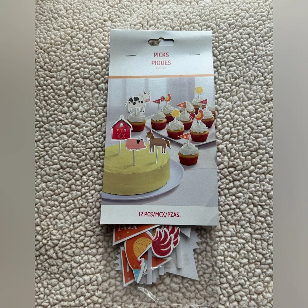 Farm Animal Cupcake Toppers (12 piece set)